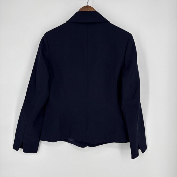 Le Suit Womens Size 8 Navy Blue Notch Collar Three Button Blazer Jacket Work NWT - Picture 5 of 7